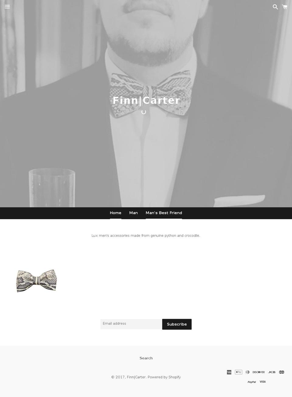 finncarter.com shopify website screenshot