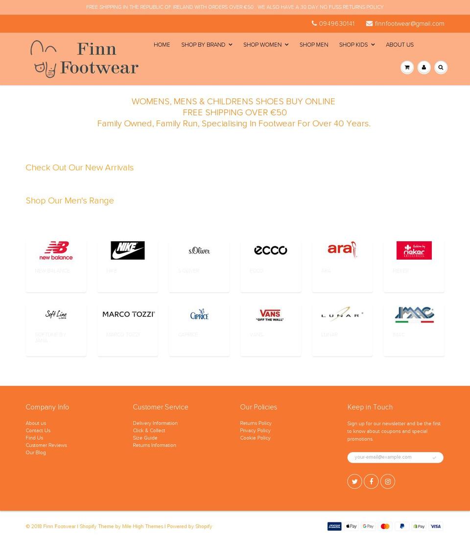 finnfootwear.com shopify website screenshot