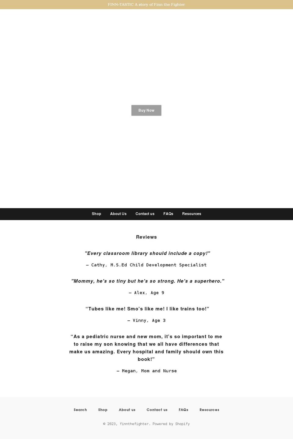 finnthefighter.com shopify website screenshot