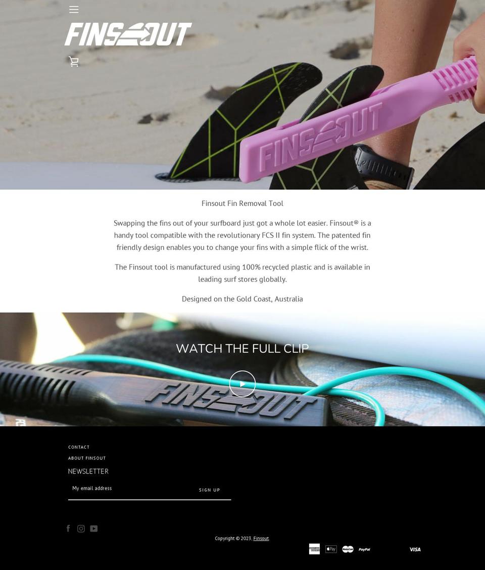 finsout.surf shopify website screenshot