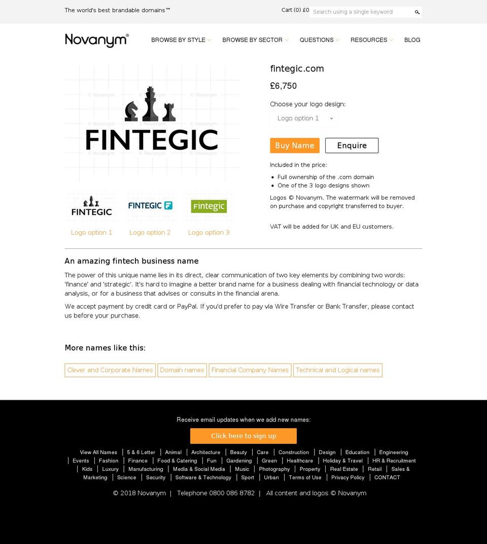 fintegic.com — Shopify storefront screenshot
