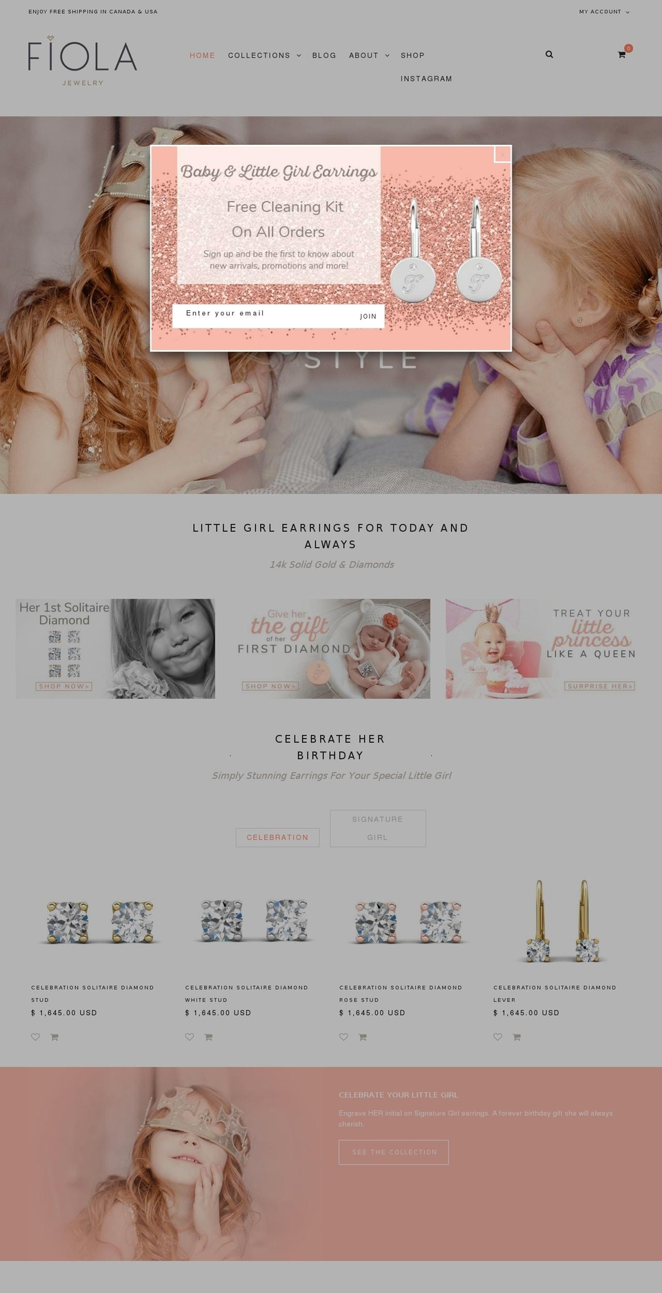 fioladreams.com — Shopify storefront screenshot