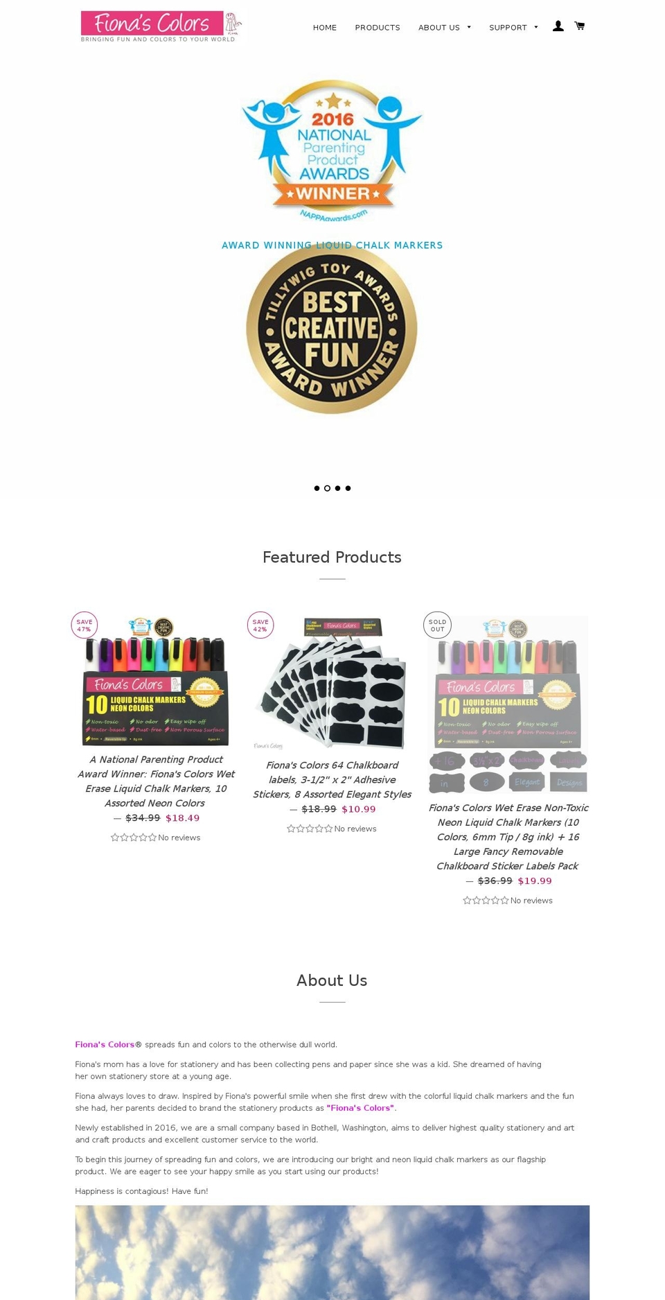 fionacolors.com — Shopify storefront screenshot