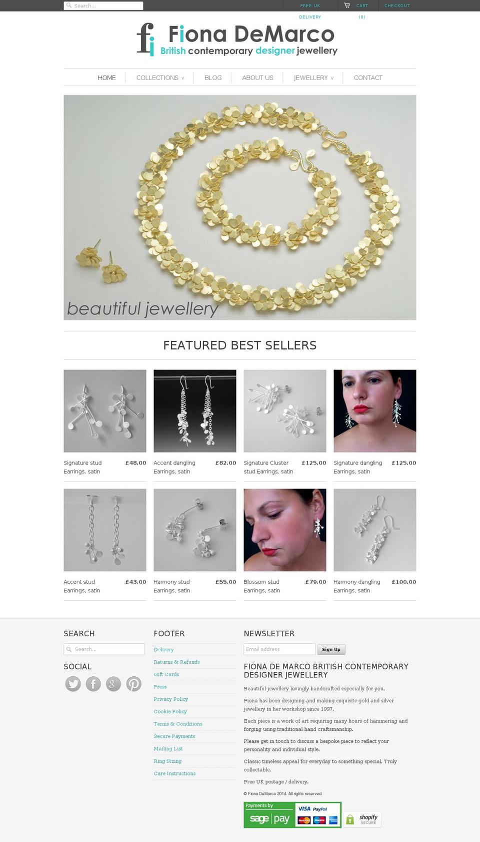 fionademarco.com shopify website screenshot