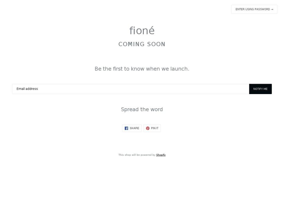 fioneharvey.com — Shopify storefront screenshot
