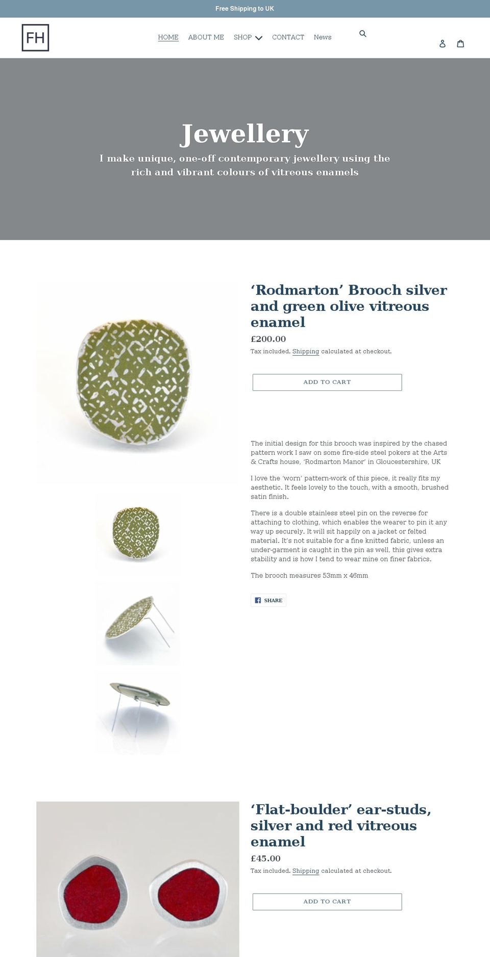 fionnahesketh.co.uk shopify website screenshot