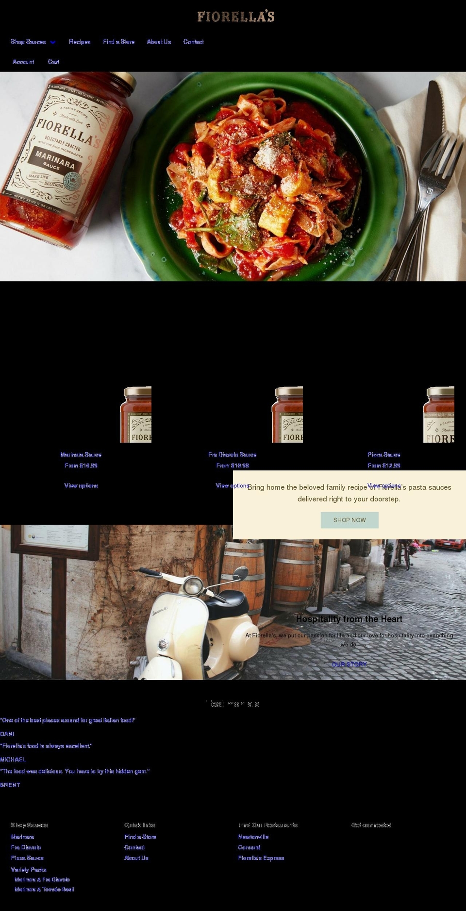fiorellasmarket.com shopify website screenshot