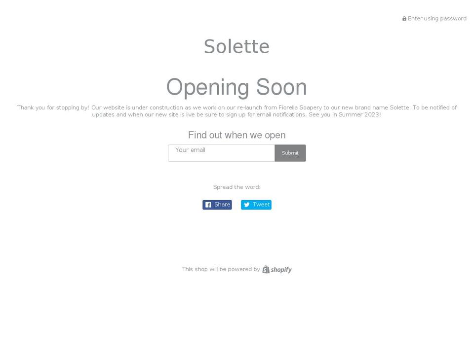 fiorellasoapery.com shopify website screenshot