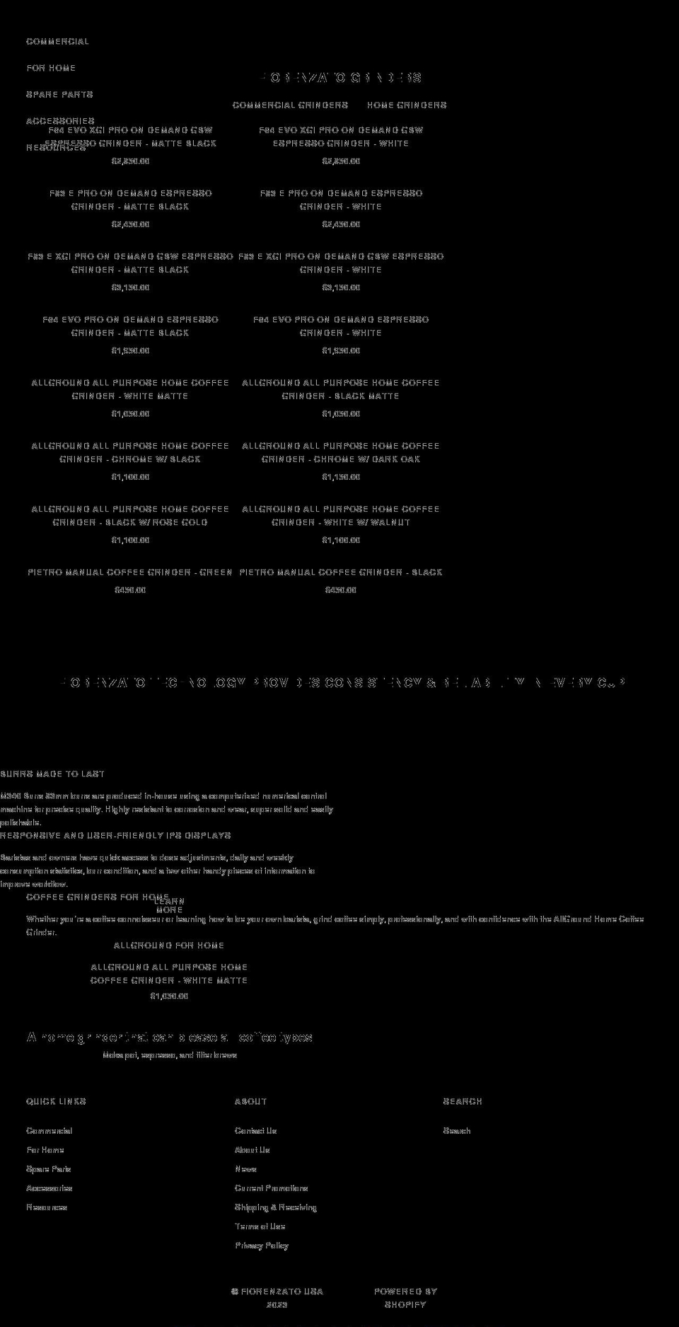 fiorenzato-usa.com shopify website screenshot