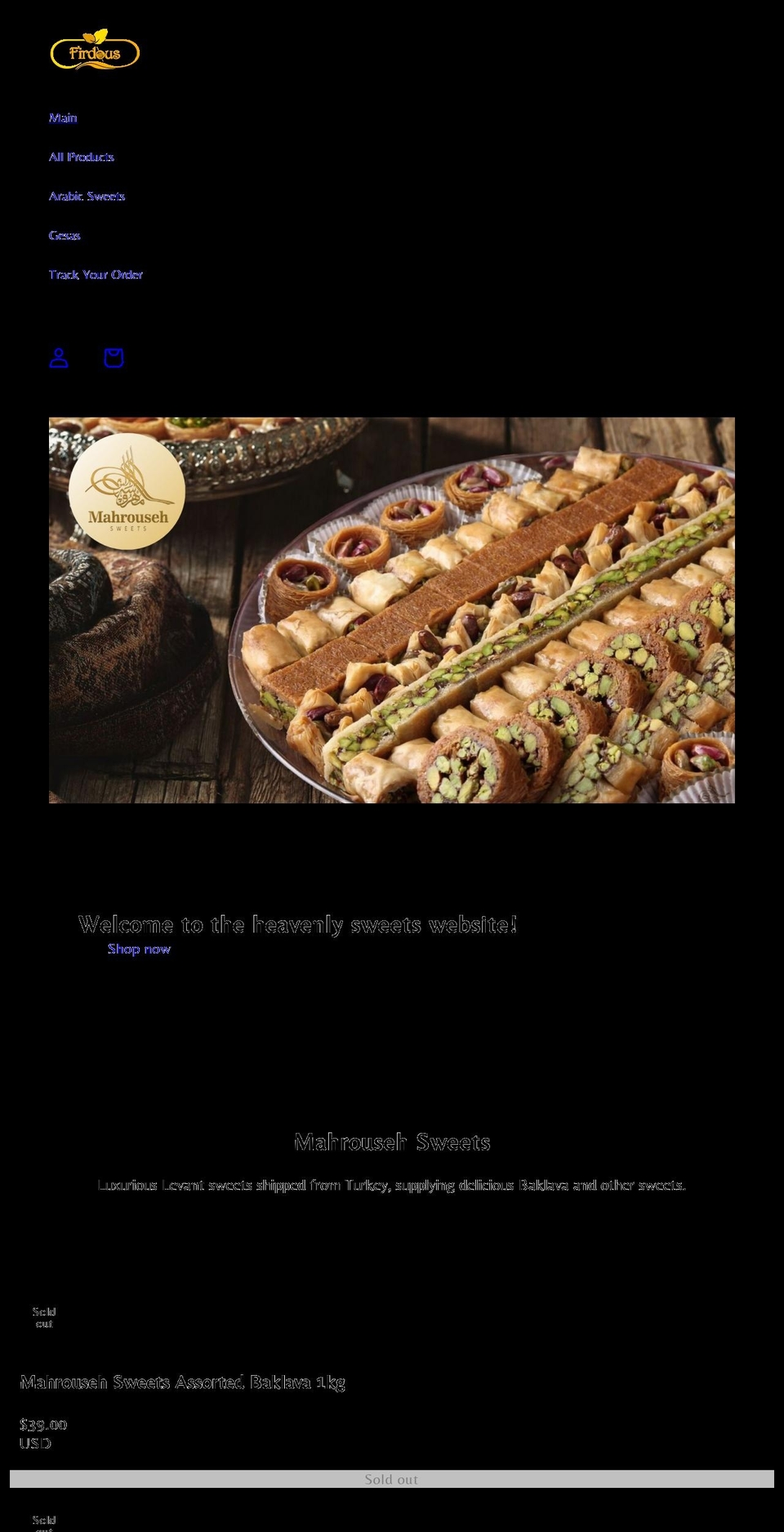 firdous.shop shopify website screenshot