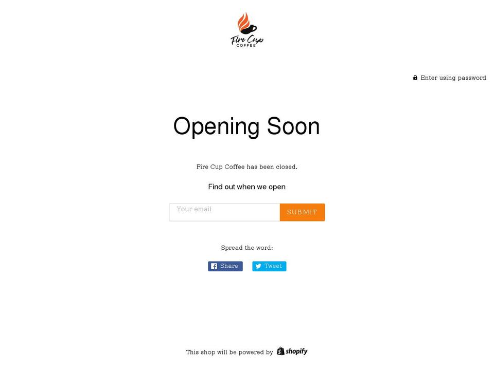 fire-cup-coffee.myshopify.com shopify website screenshot