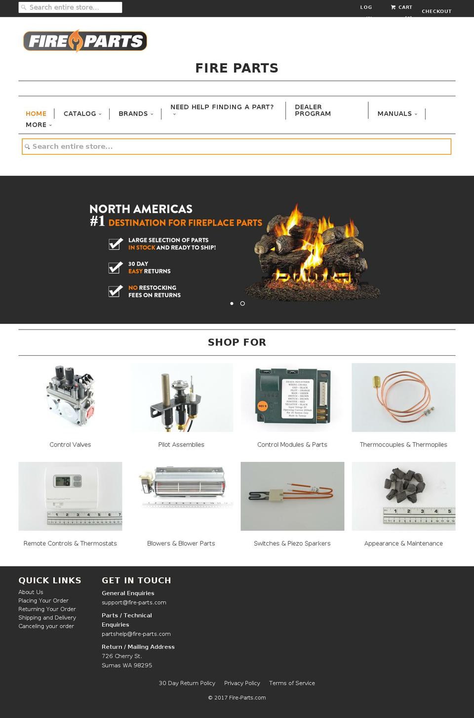 fire-parts.com shopify website screenshot