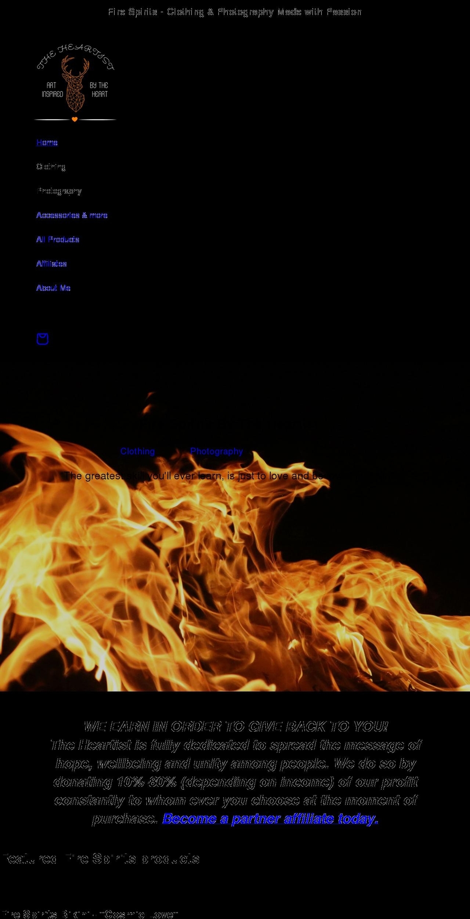 fire-spirits.com shopify website screenshot