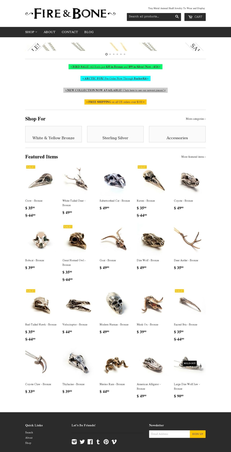 fireandbone.com shopify website screenshot