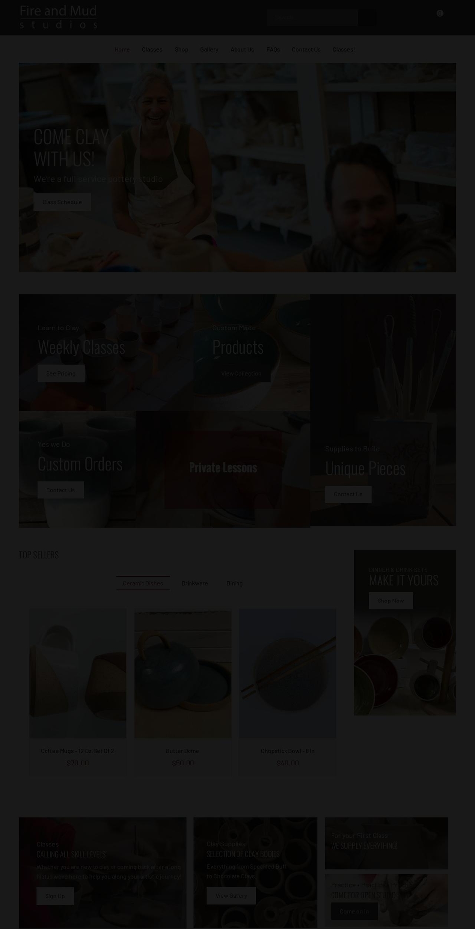 Fuel Shopify theme site example fireandmudstudios.com