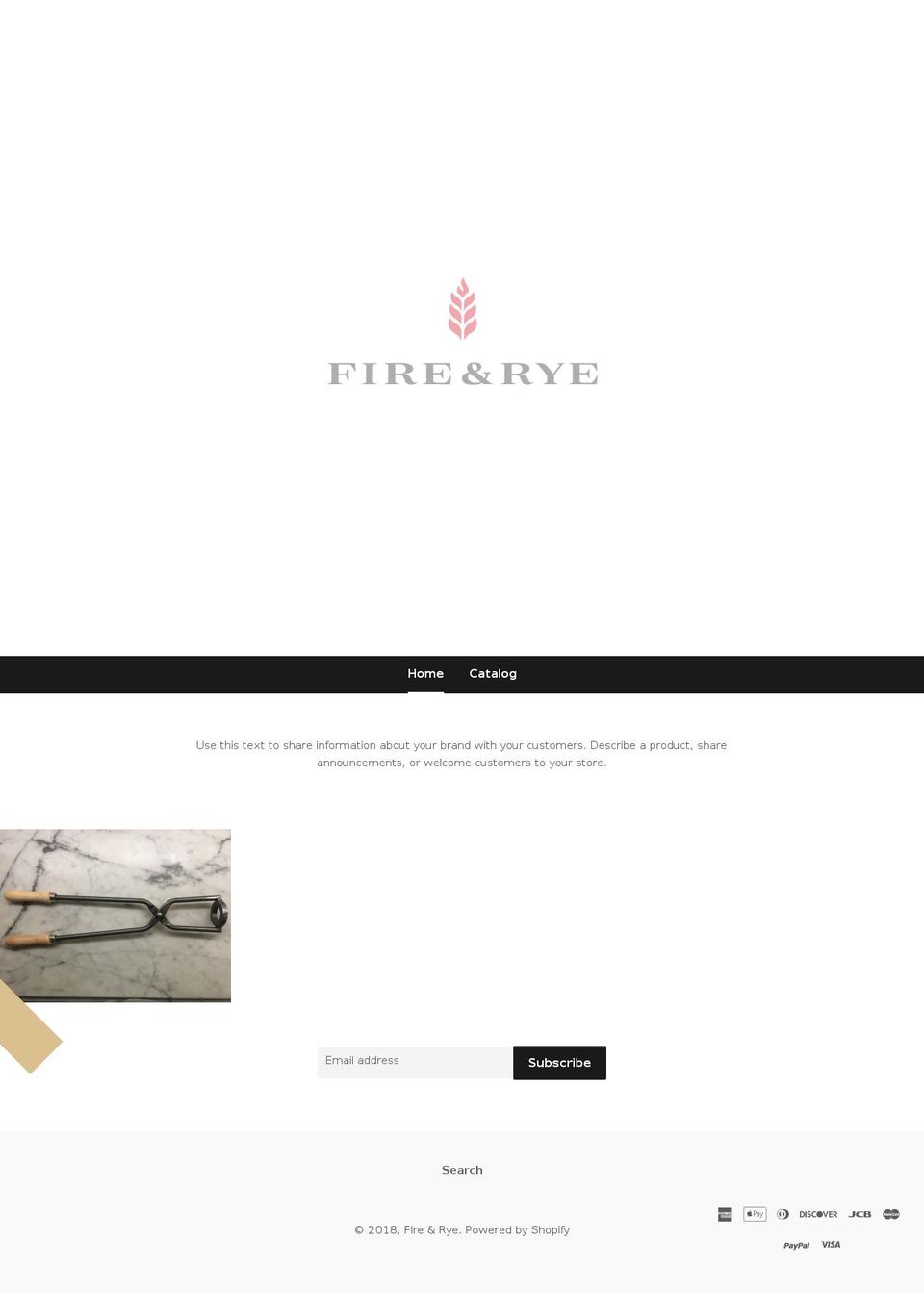 fireandrye.com — Shopify storefront screenshot
