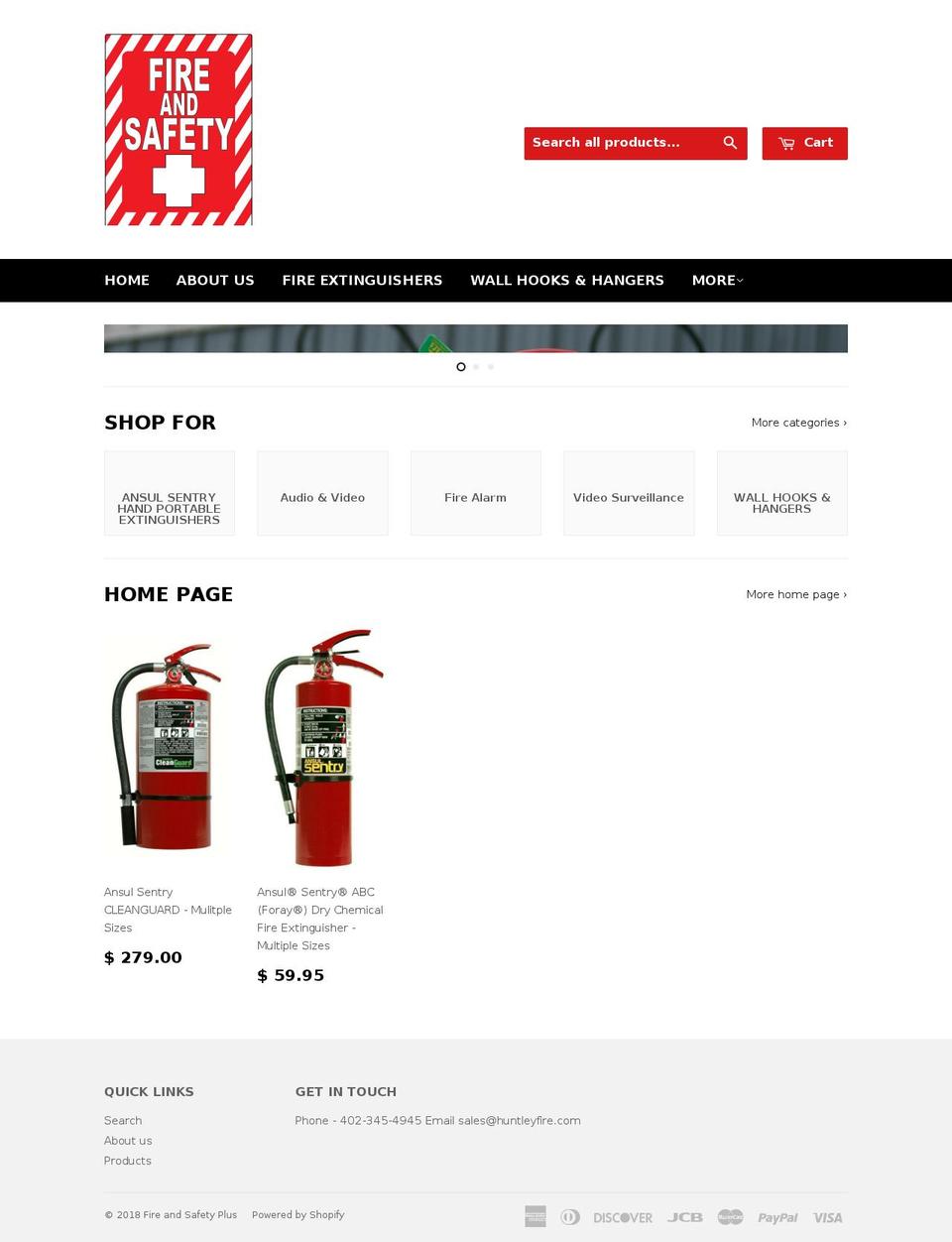 fireandsafetyplus.com shopify website screenshot