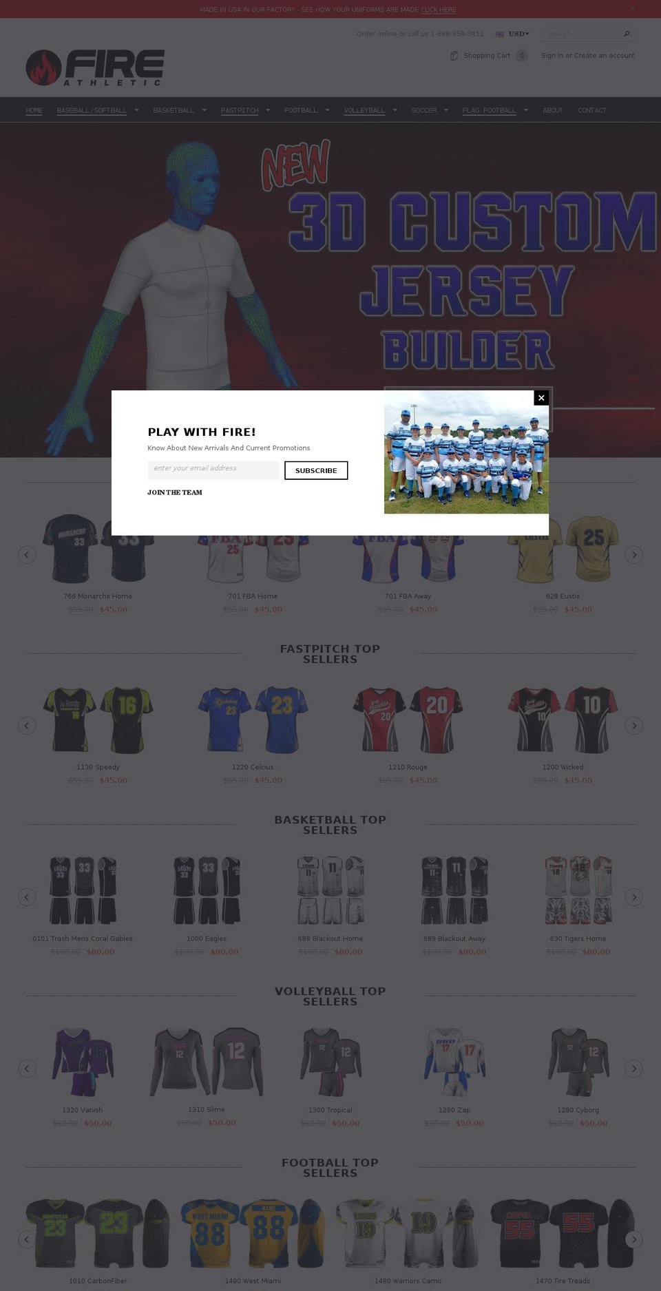 fireathletic.com — Shopify storefront screenshot