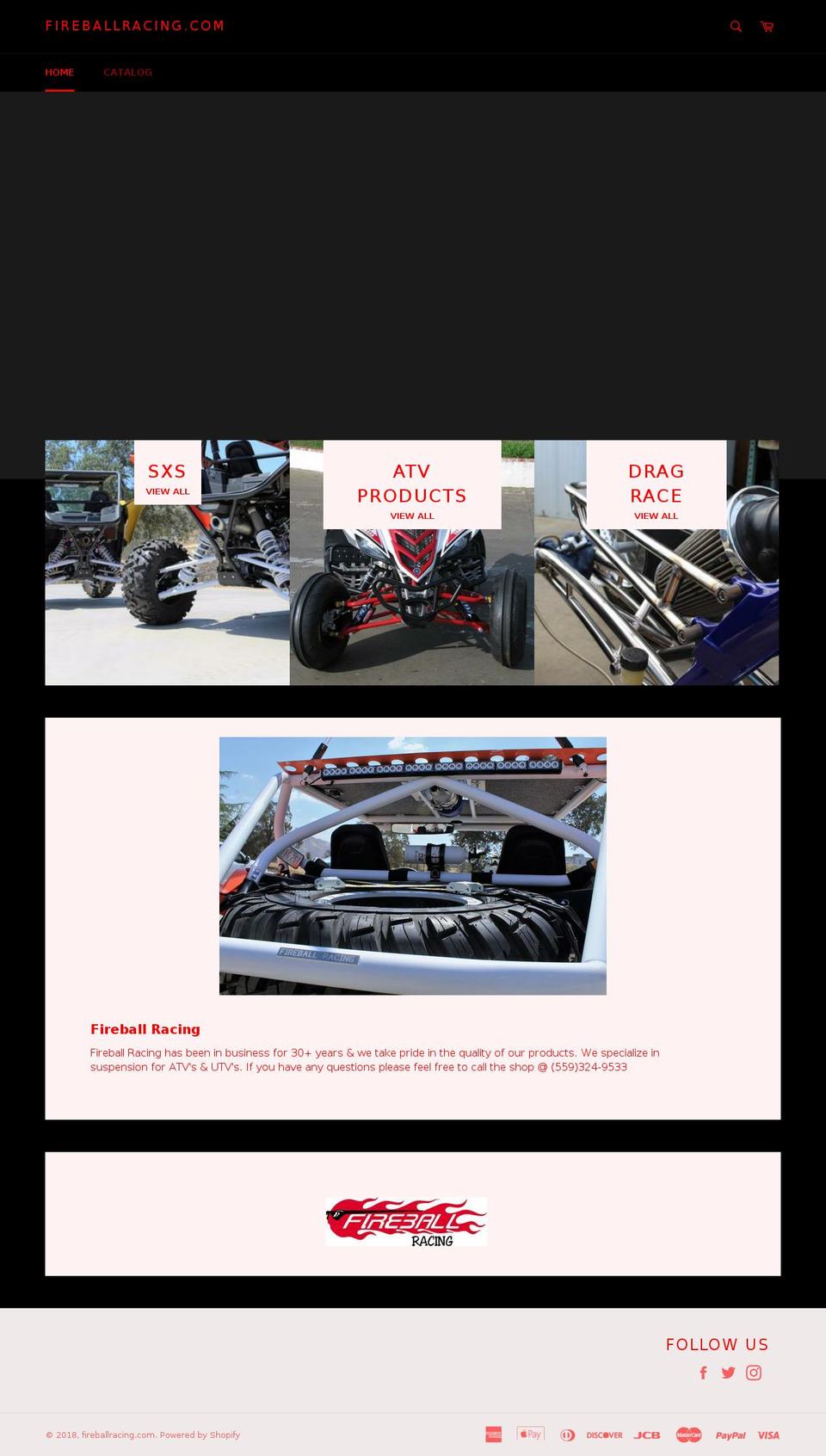 fireball-racing.com — Shopify storefront screenshot