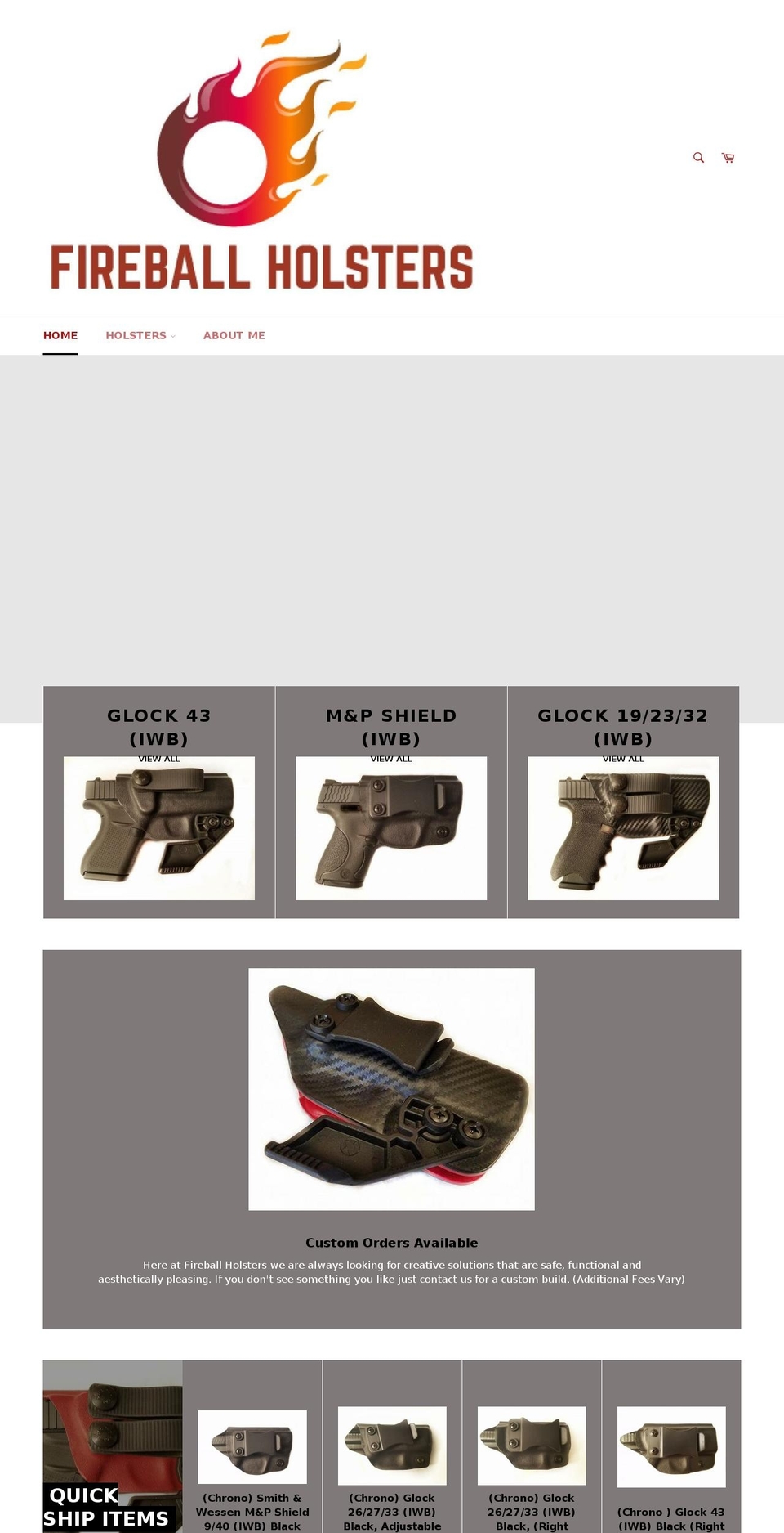 fireballholsters.com — Shopify storefront screenshot