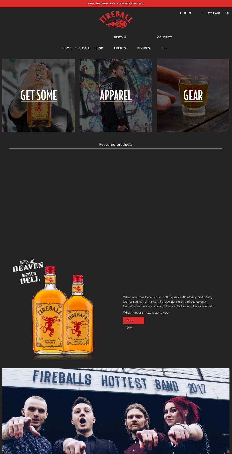 fireballuk.com shopify website screenshot