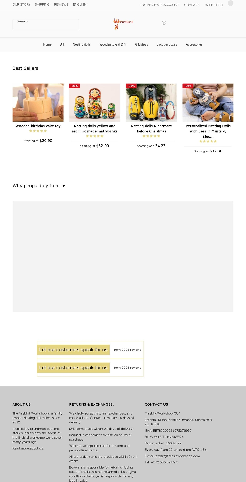 firebirdworkshop.com shopify website screenshot