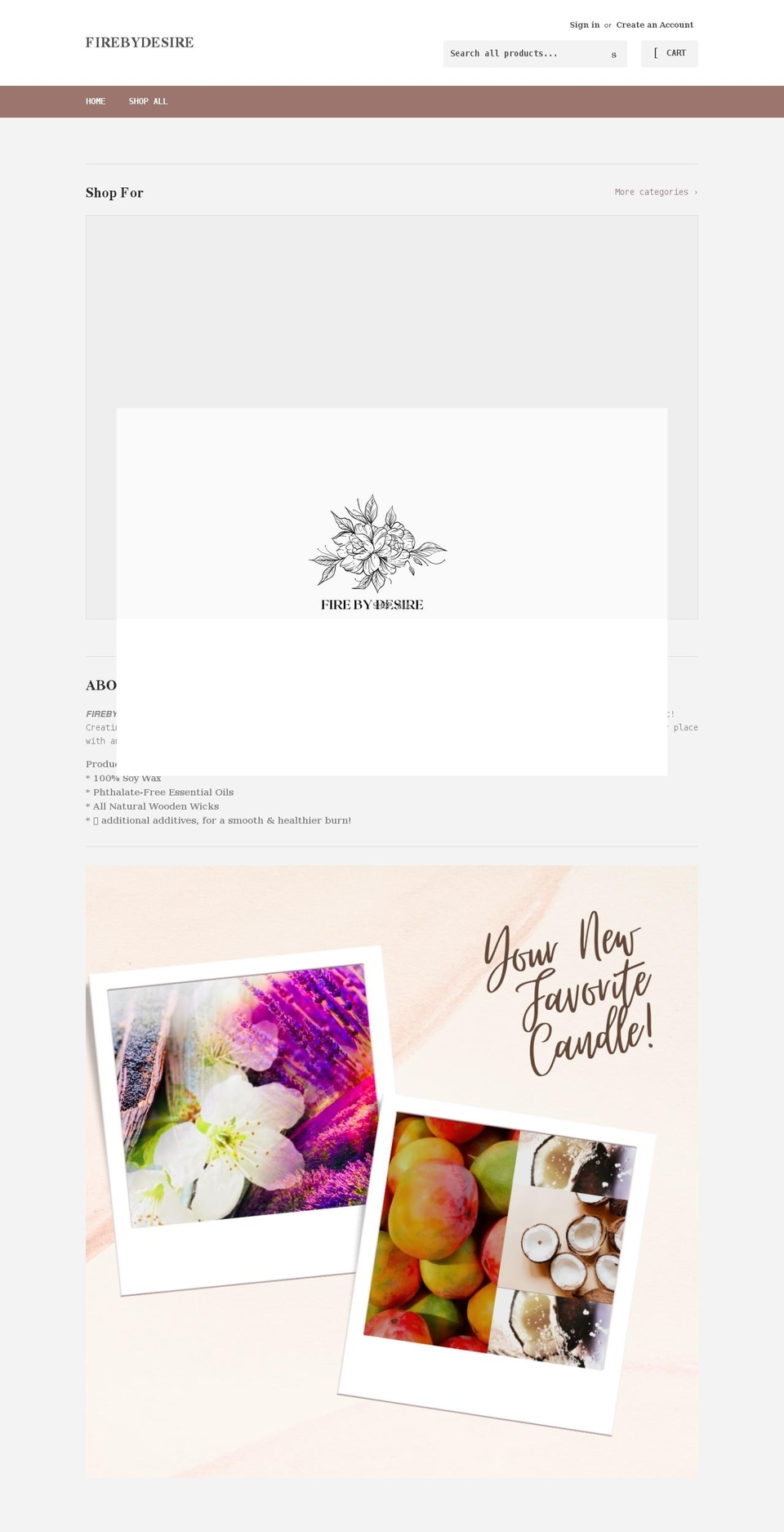 firebydesire.myshopify.com shopify website screenshot