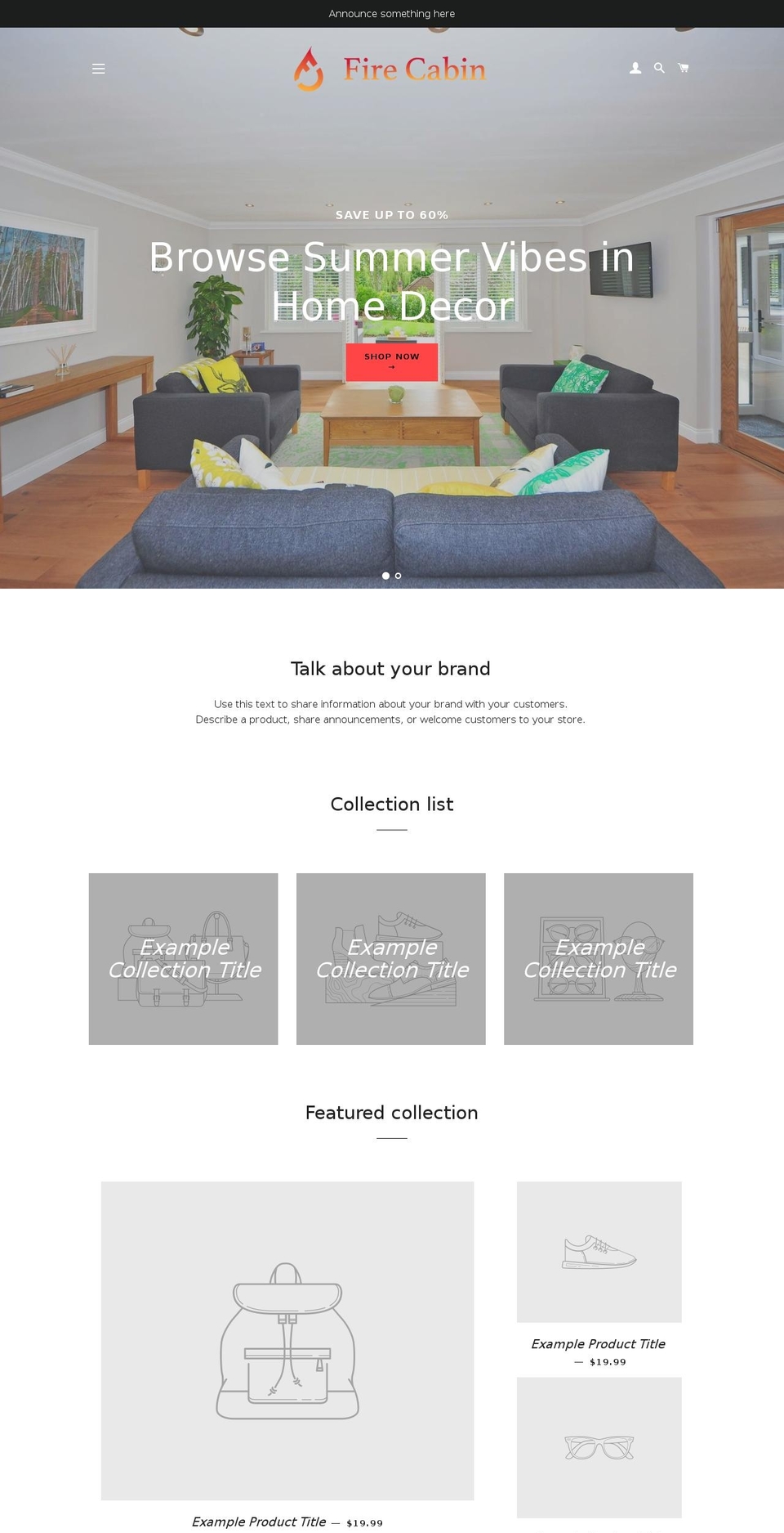 firecabin.com — Shopify storefront screenshot