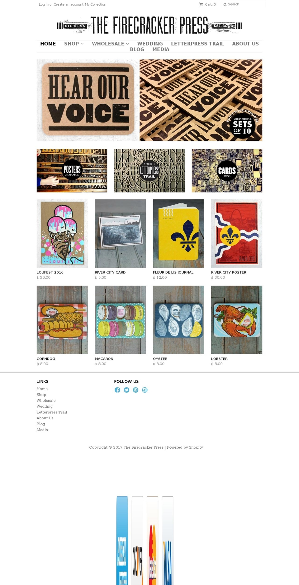firecrackerpress.com shopify website screenshot