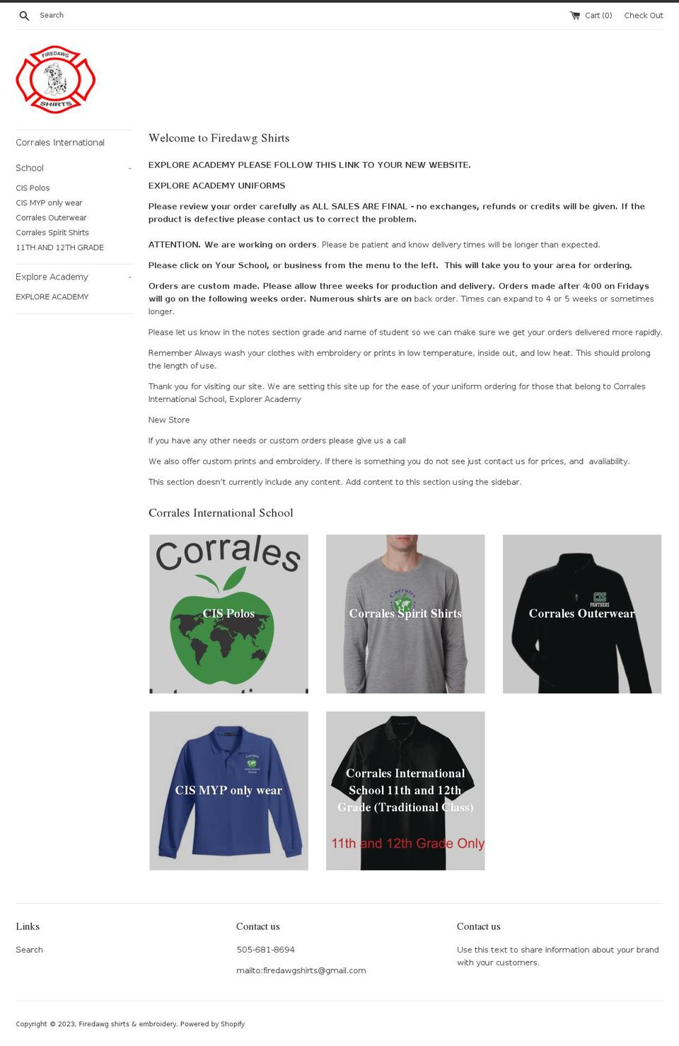 firedawgshirts.com — Shopify storefront screenshot