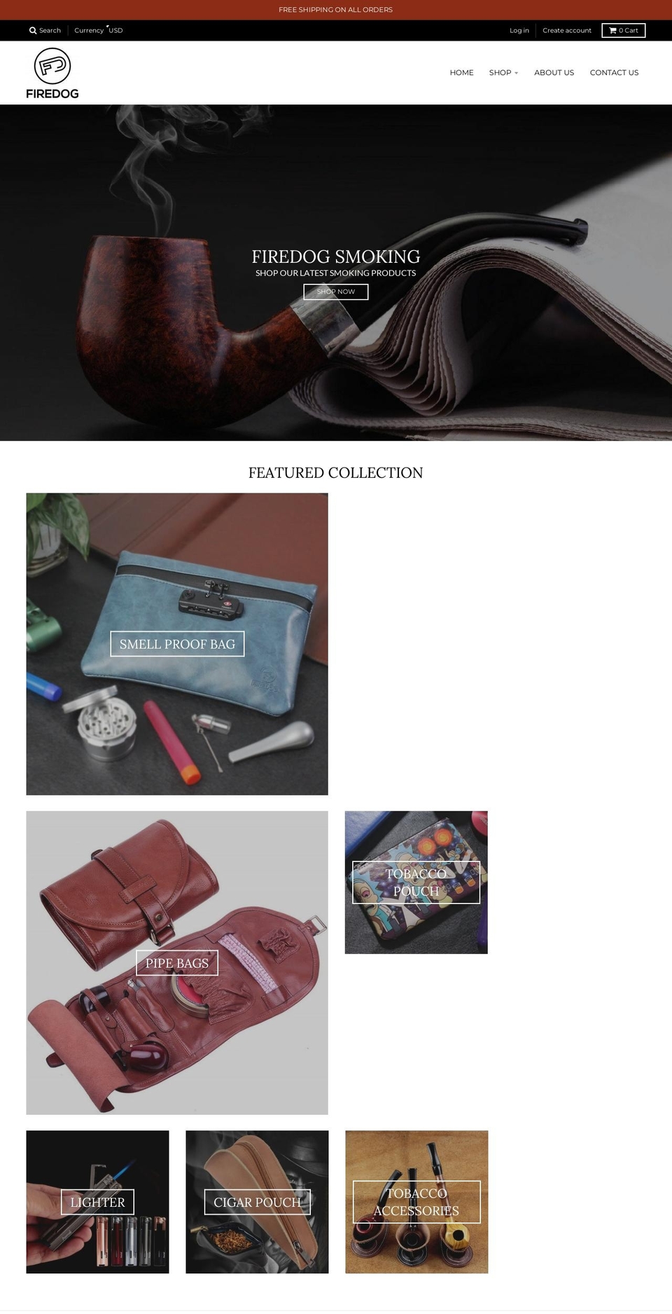 firedogsmoking.com shopify website screenshot