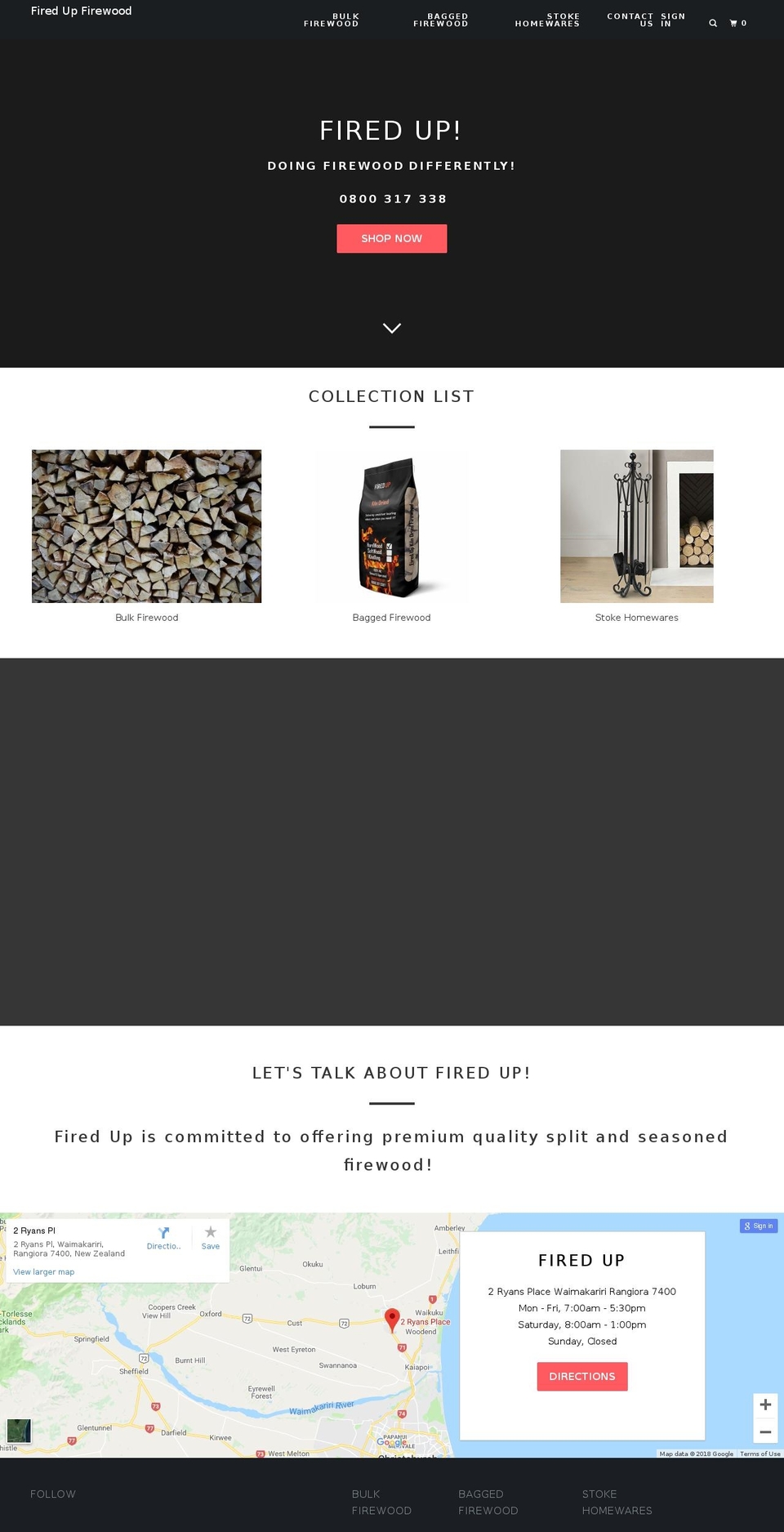 firedupltd.com — Shopify storefront screenshot