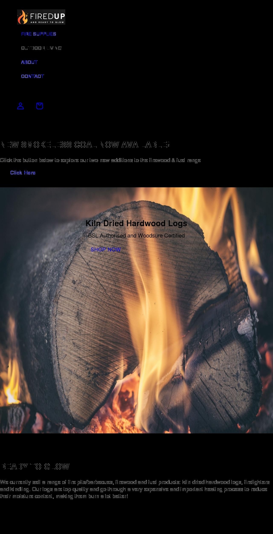 fireduponline.co.uk shopify website screenshot