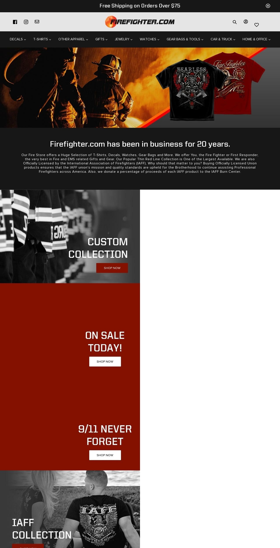 Version_1.7 Shopify theme site example firefighter.com