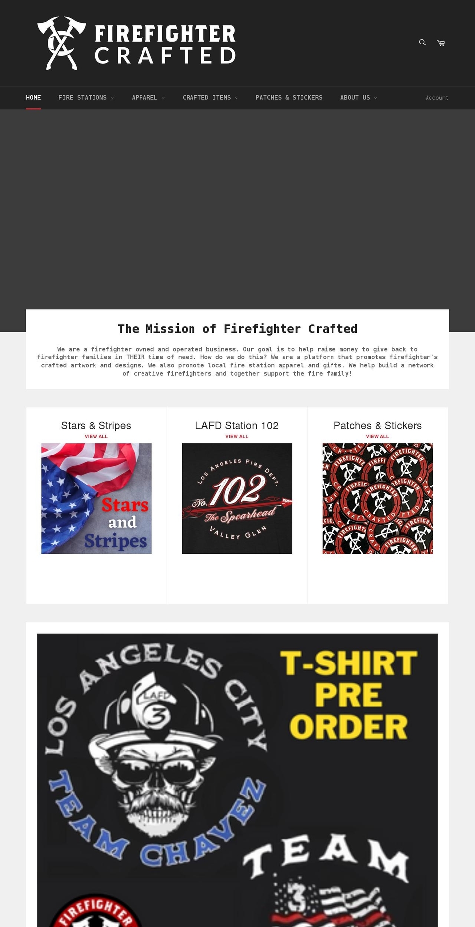 firefightercrafted.com shopify website screenshot