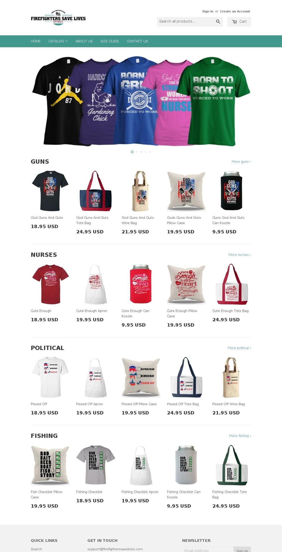 firefighterssavelives.com shopify website screenshot