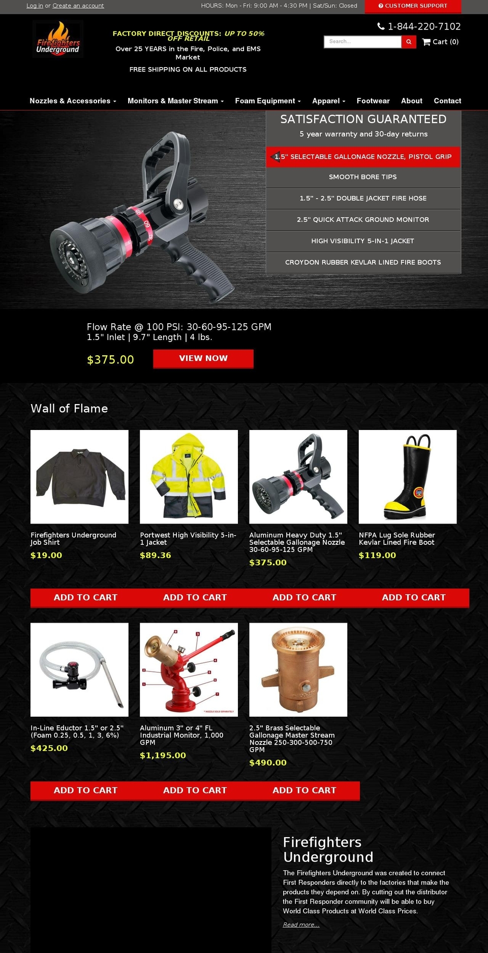 live theme Shopify theme site example firefightersunderground.com