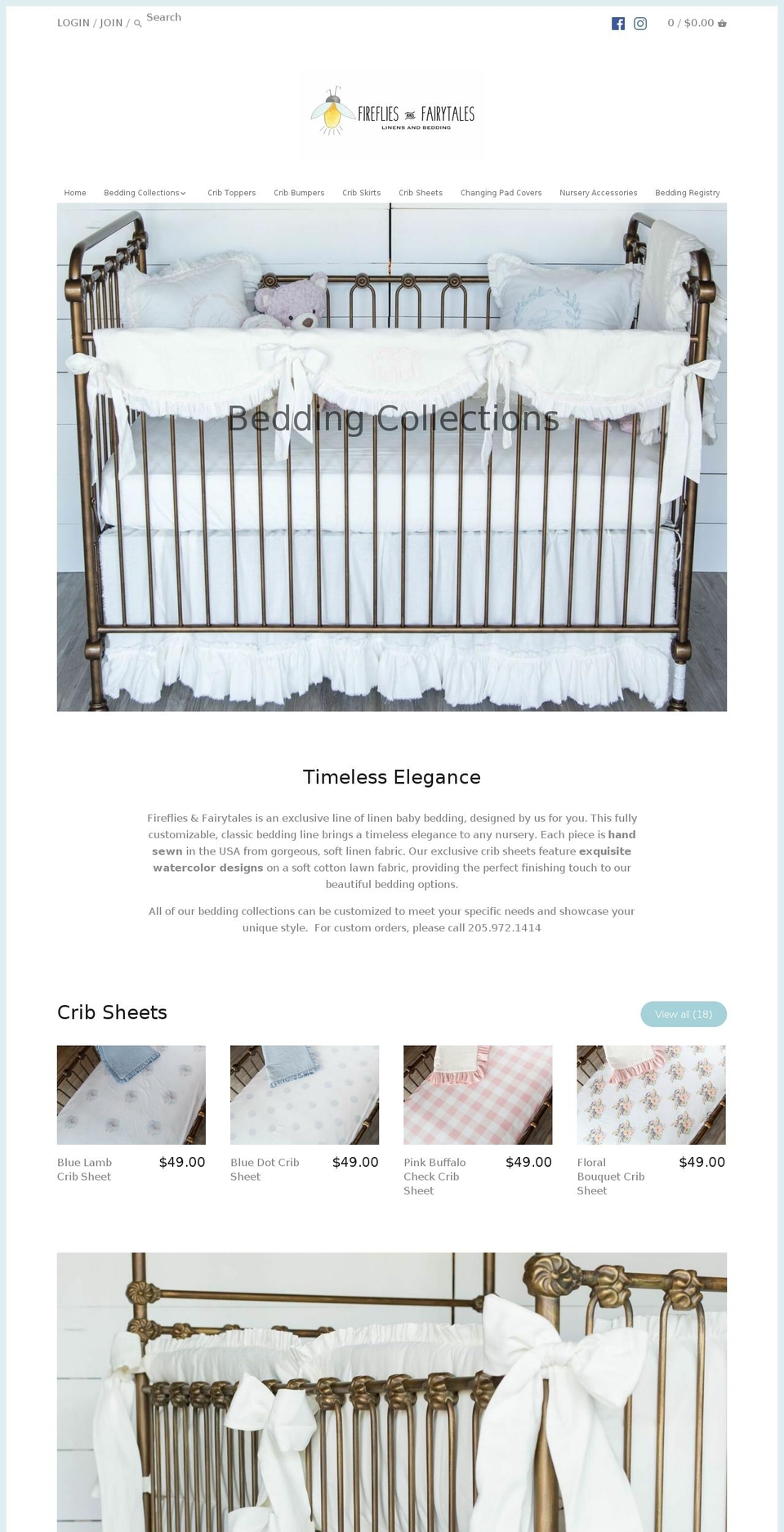 firefliesandfairytales.com — Shopify storefront screenshot