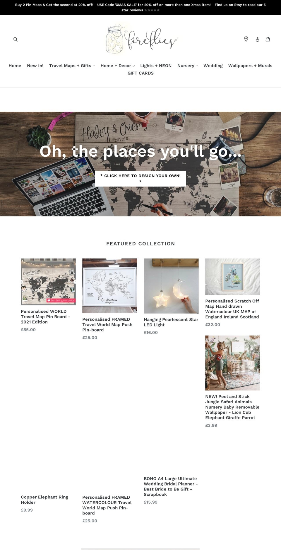 firefliesdesigns.co.uk shopify website screenshot