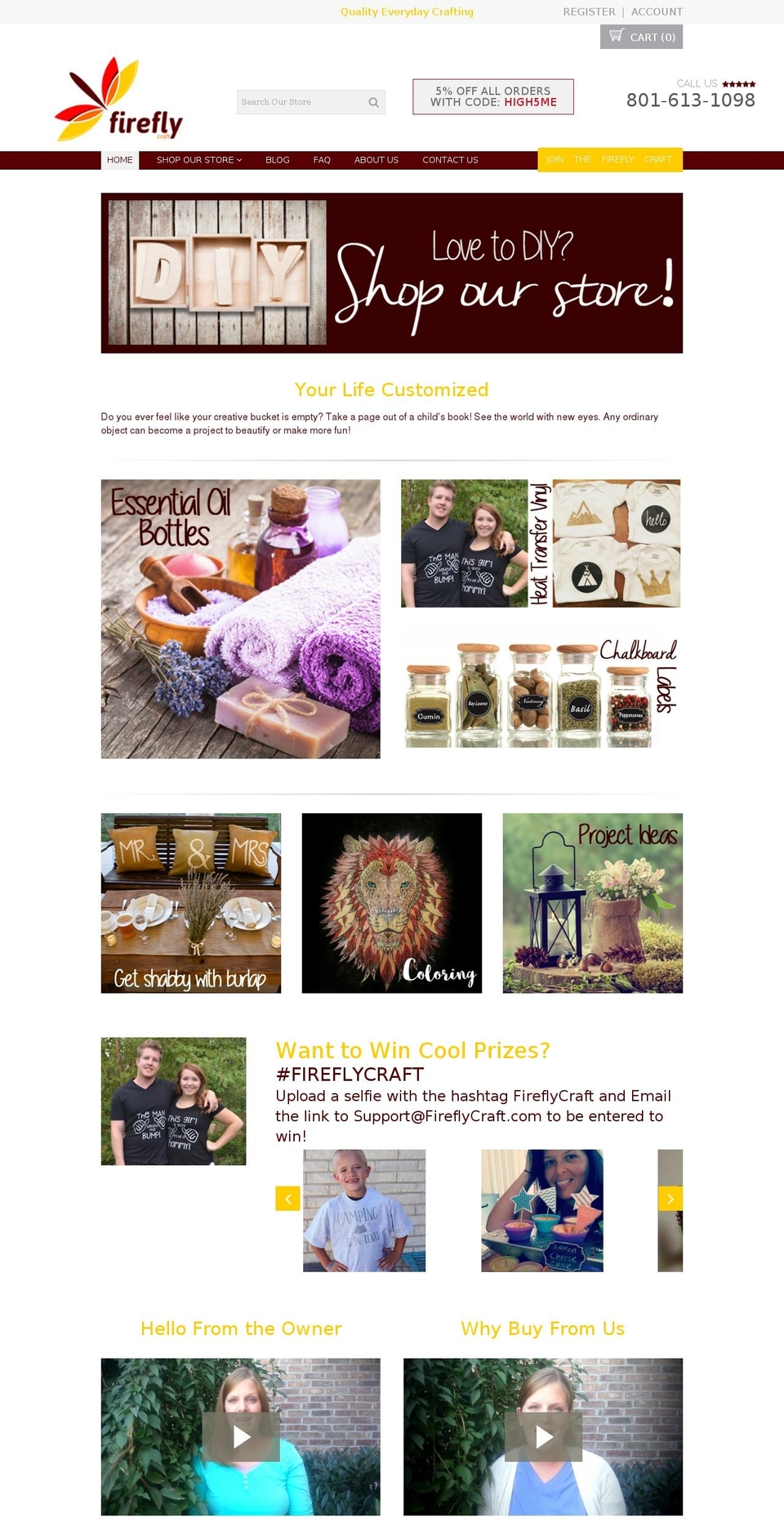 fireflycraft.com shopify website screenshot