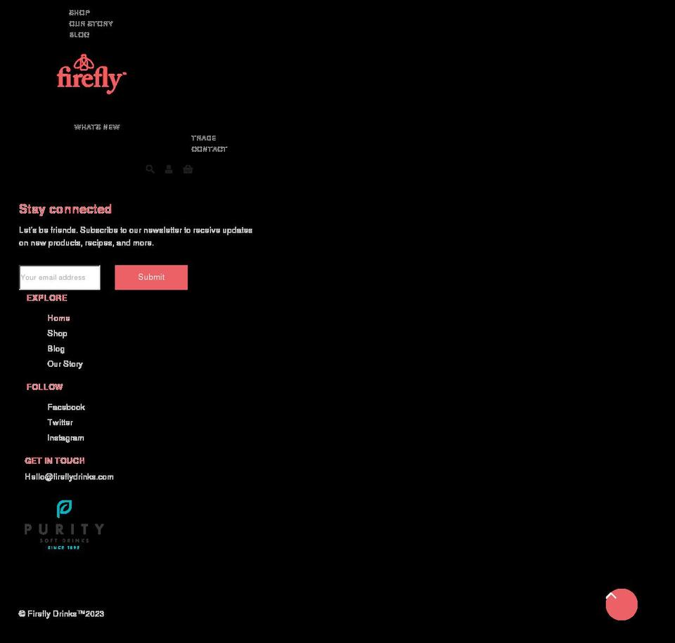 fireflydrinks.com shopify website screenshot