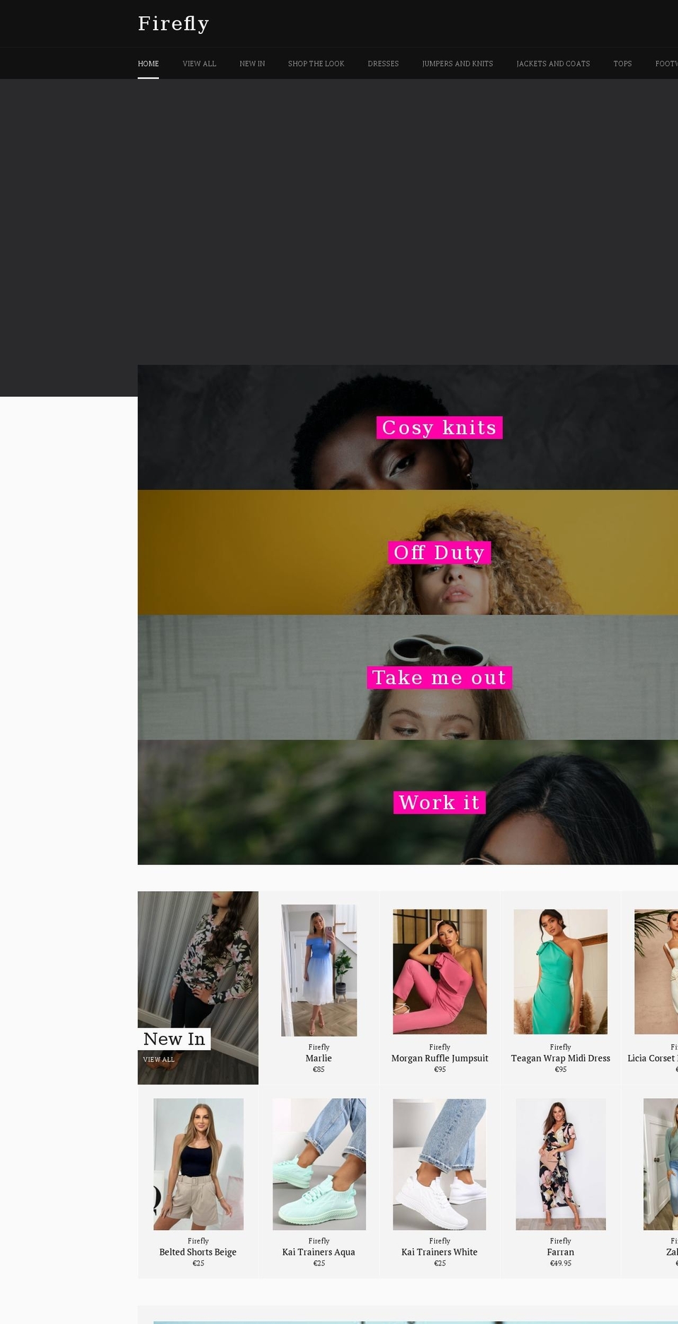 fireflyfashion.ie shopify website screenshot