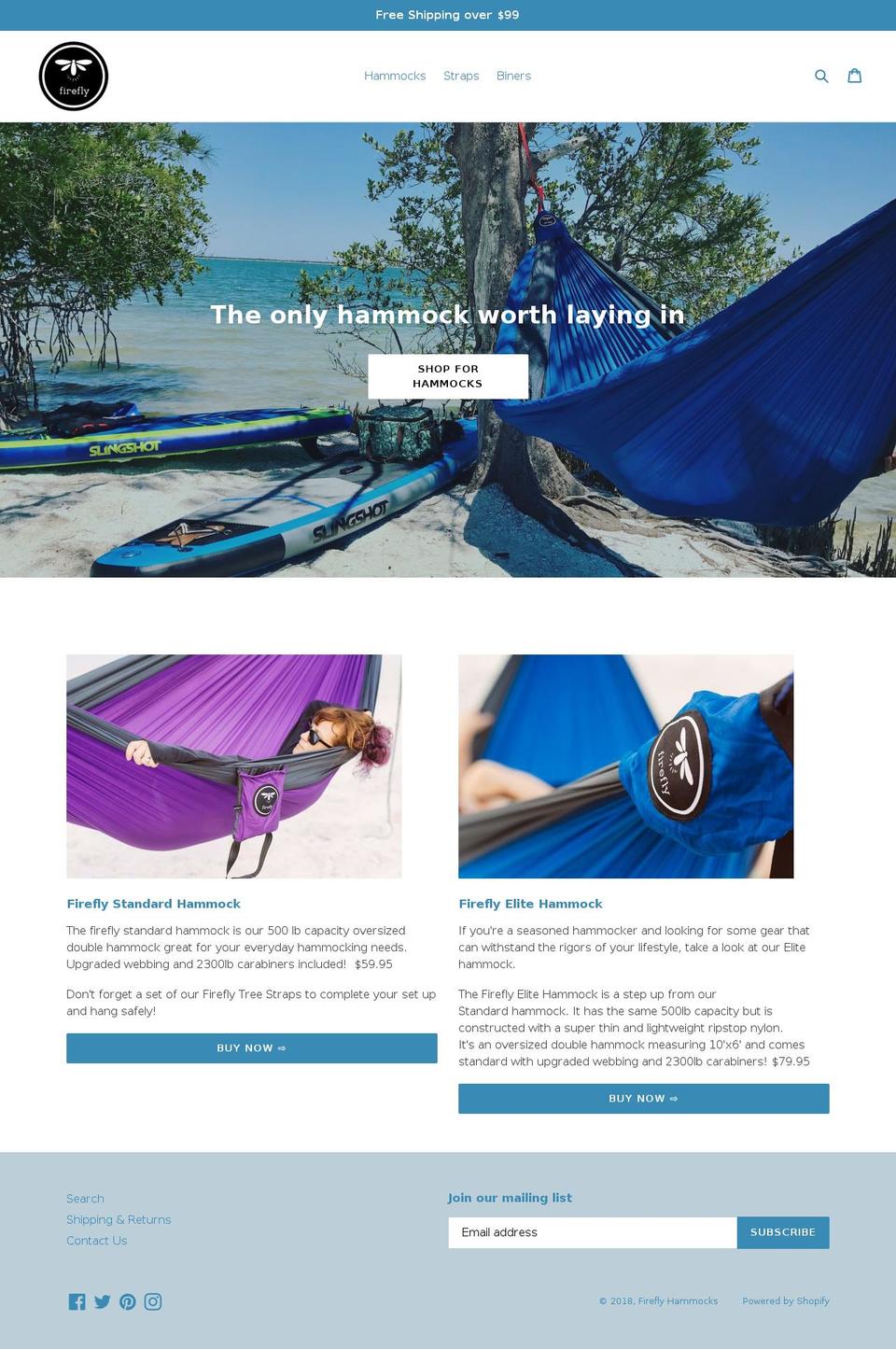 fireflyhammocks.com — Shopify storefront screenshot