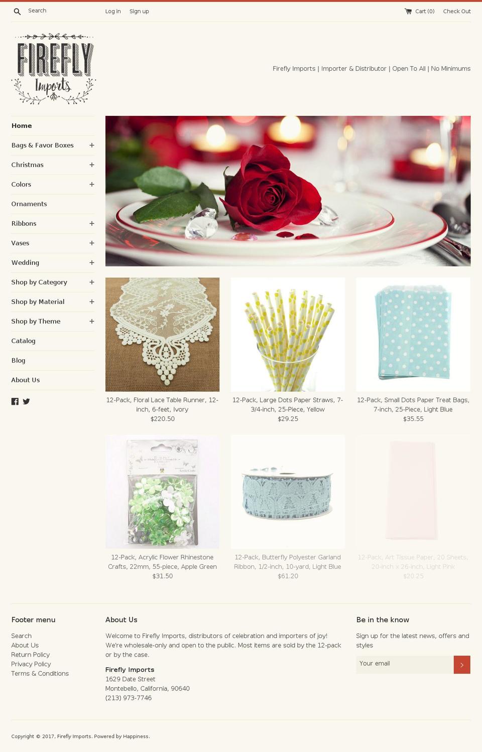 fireflyimports.com shopify website screenshot