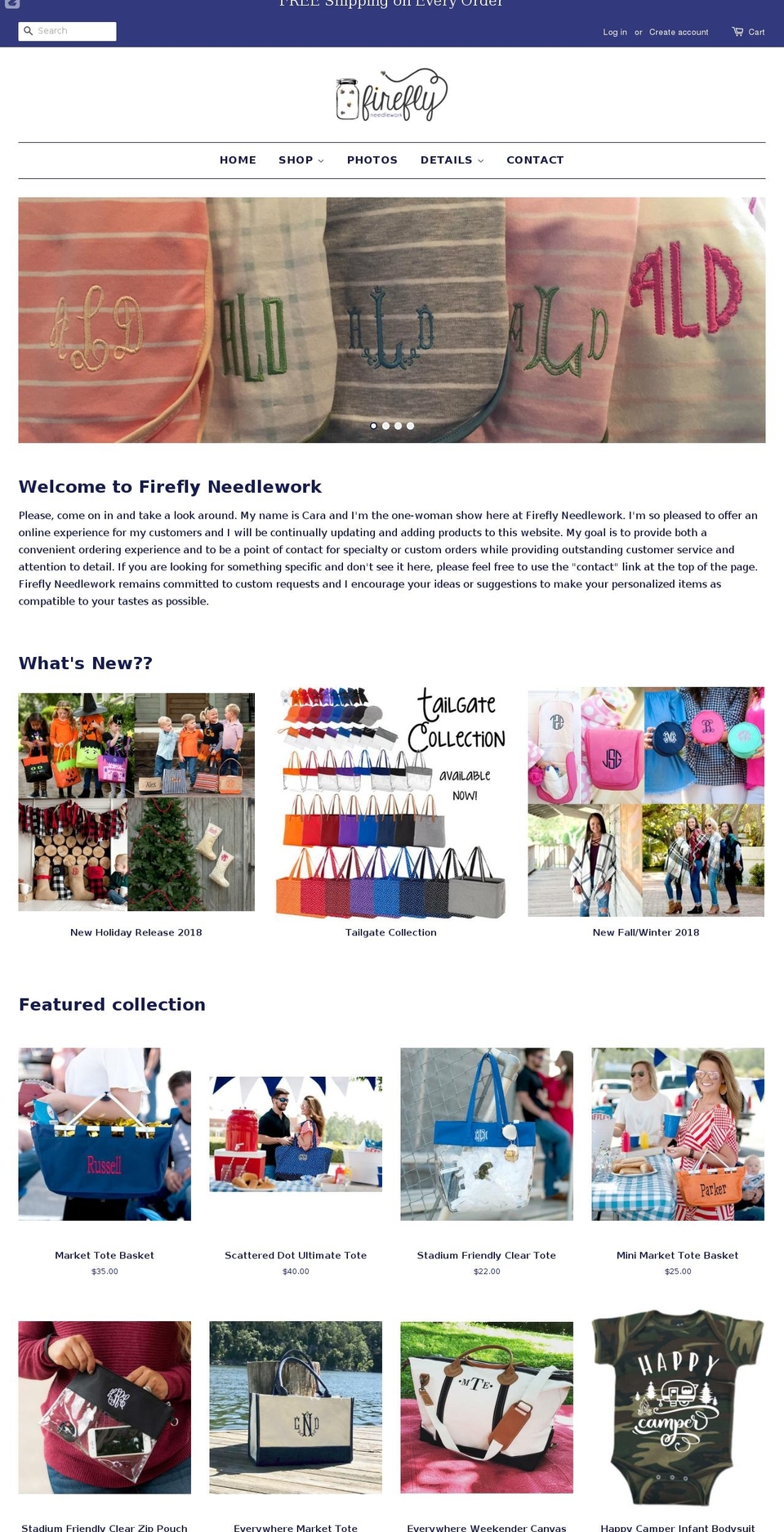 fireflyneedlework.com — Shopify storefront screenshot