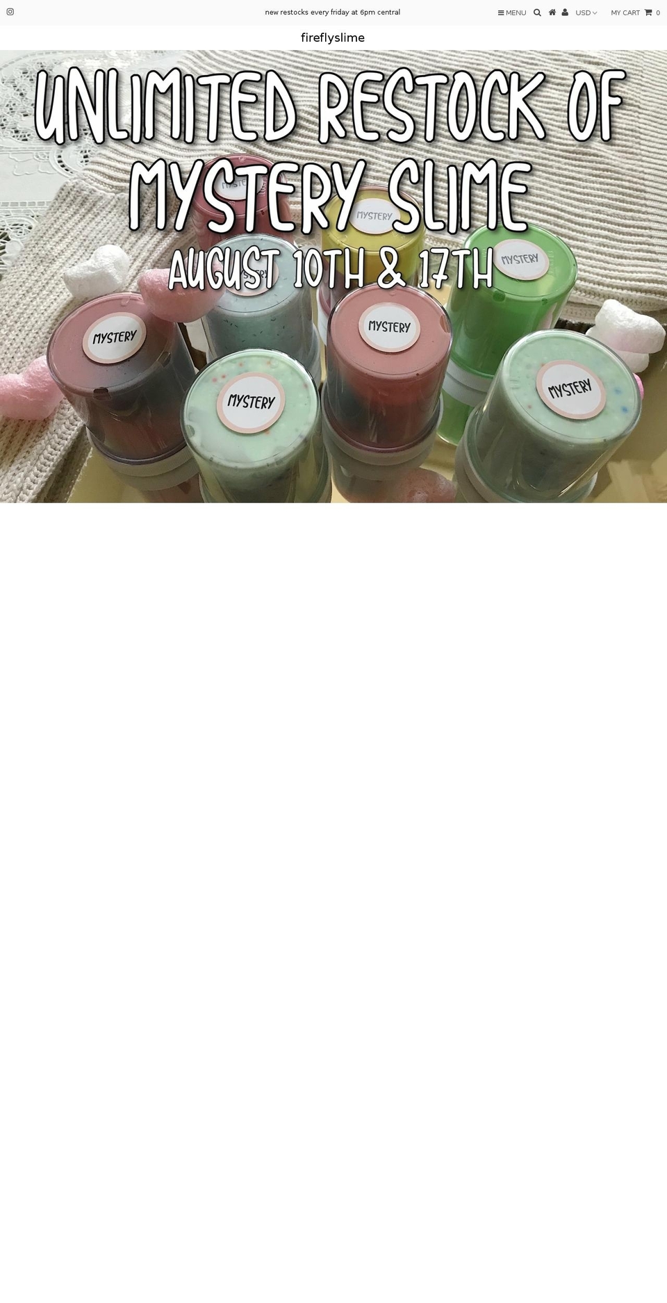 fireflyslime.com shopify website screenshot
