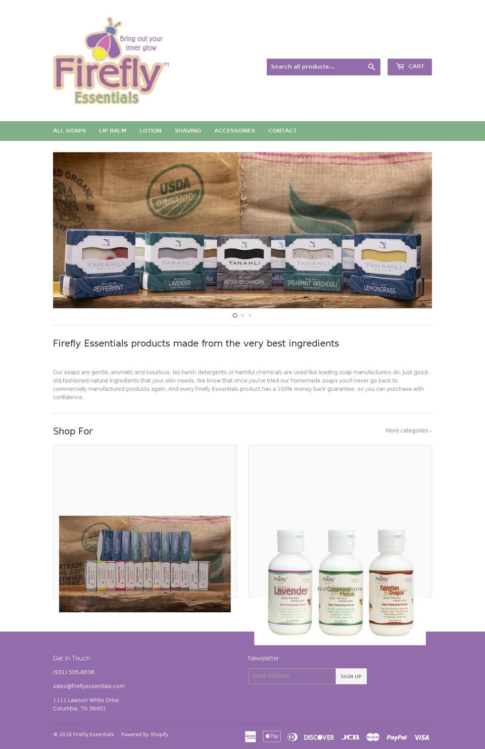 fireflysoap.com — Shopify storefront screenshot