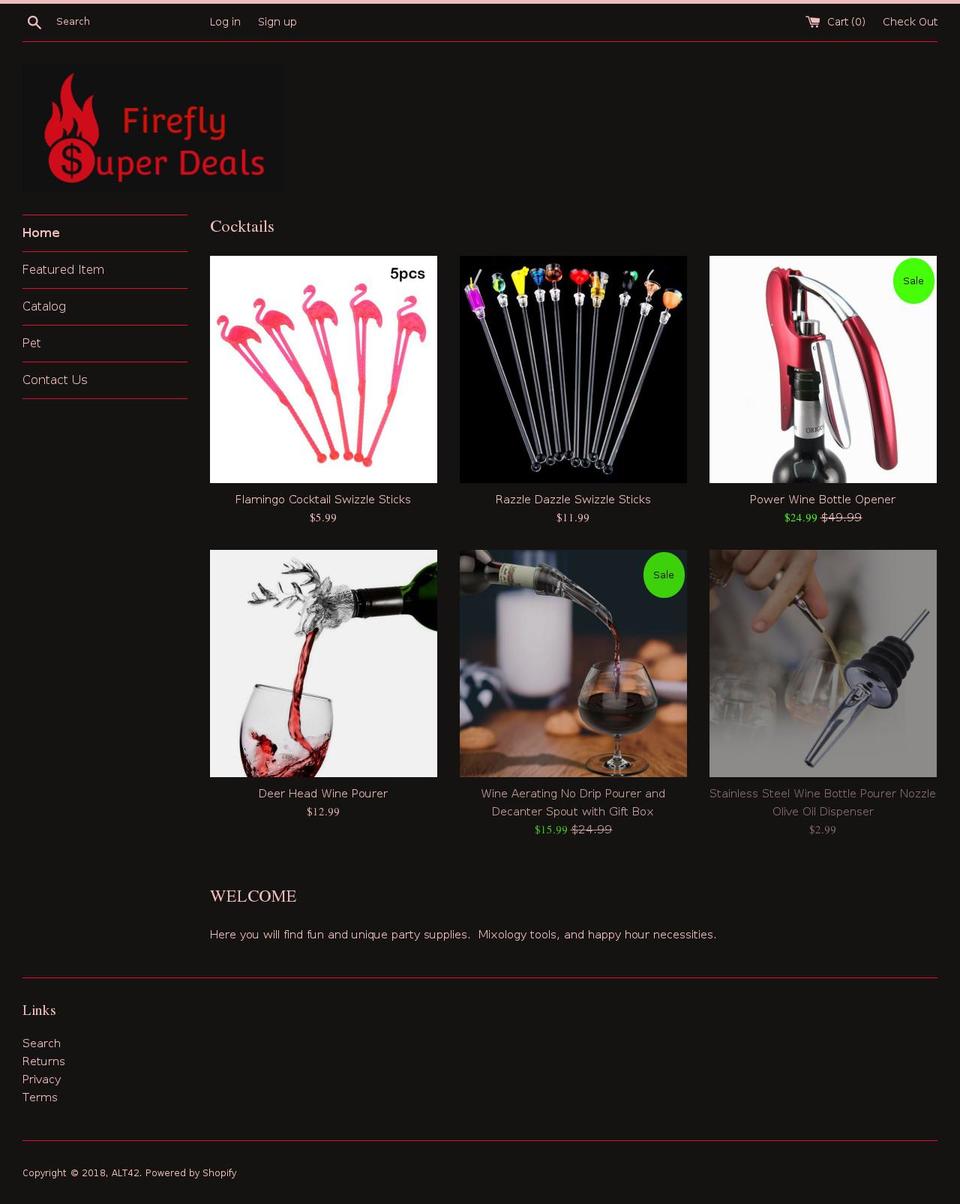 fireflysuperdeals.com — Shopify storefront screenshot