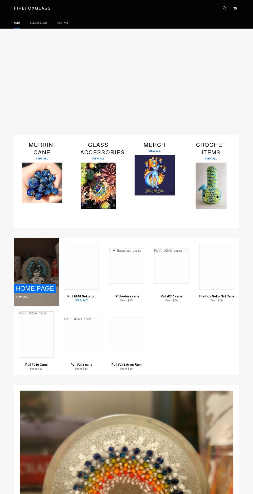 firefoxglass.com shopify website screenshot