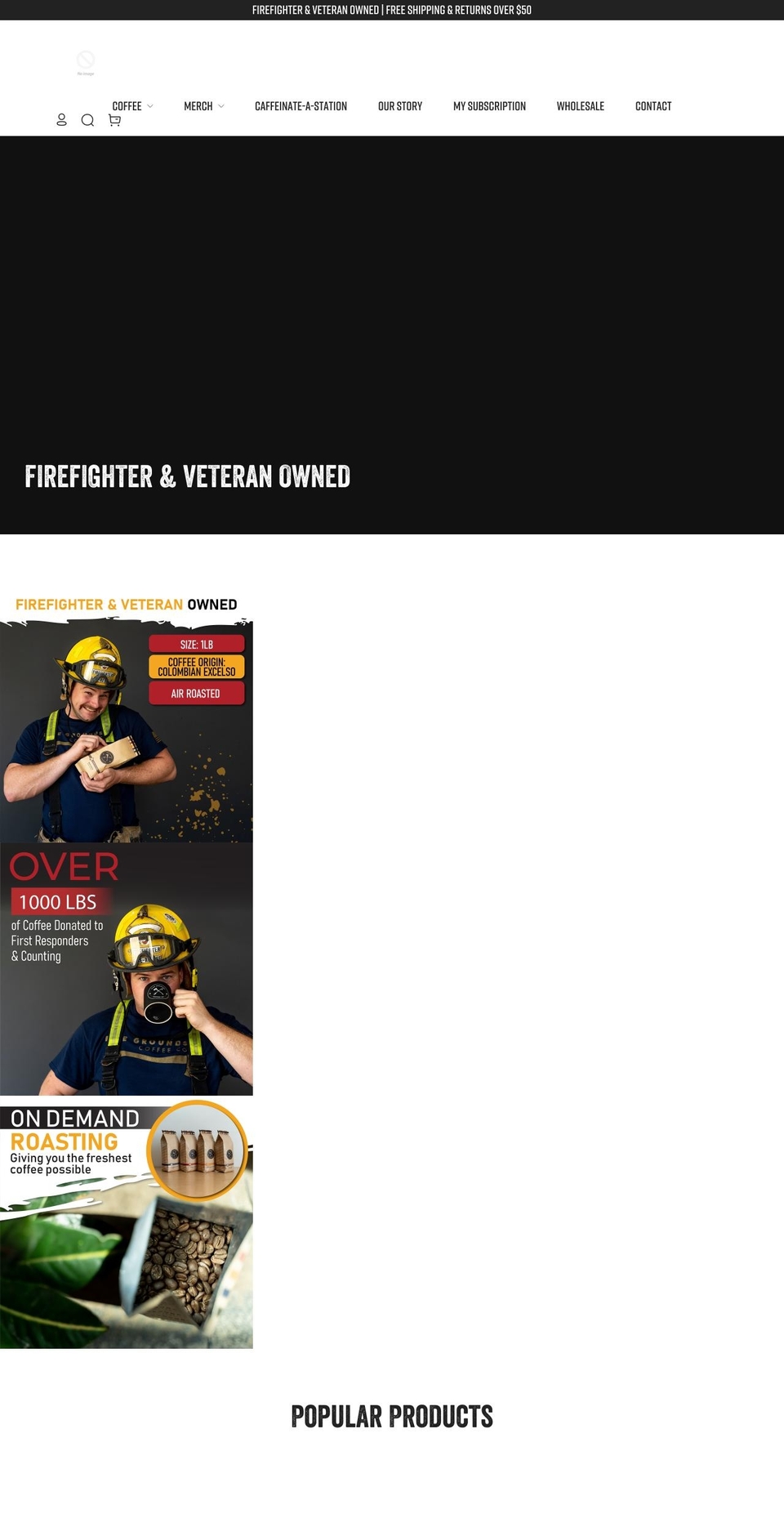 firegroundscoffeecompany.com shopify website screenshot